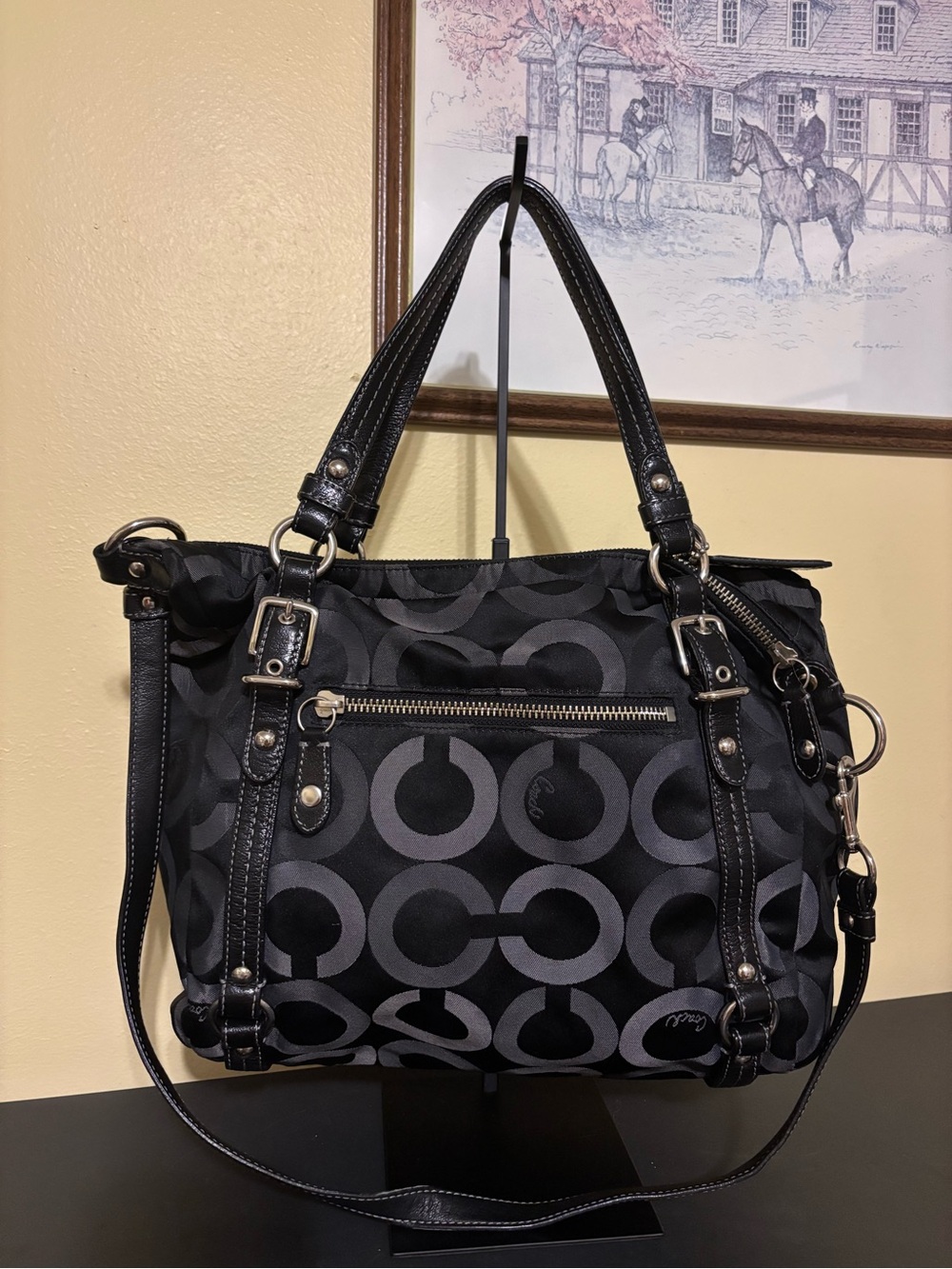 COACH SIGNATURE OP ART ALEXANDRA RILEY BAG
